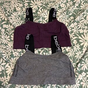 Bebe Bralette Duo in Purple and Gray